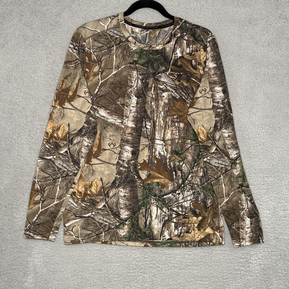 Under Armour RealTree Threadborne Camo Hunting Base Layer Men's Large Shirt